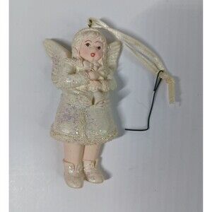 Silvestri Handcrafted Child Angel Ornament Christmas Holiday Glitter Resin
